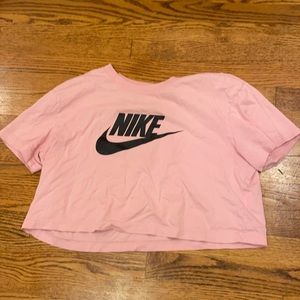 Nike light pink crop top